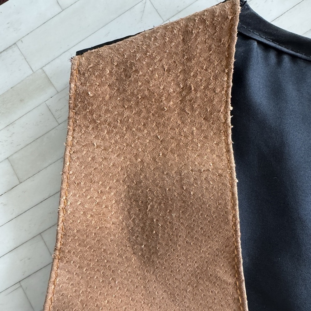 Vintage Genuine Leather Suede Tapestry Vest Womens M/L 90s Western Festival - Picture 4 of 11
